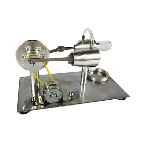 Mini Stirling Engine Science Toy For Hands On Learning Real Working Heat Engine With Cool Colorful LED Lights Generator.