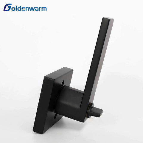 Side view of Matte Black Privacy Lever Door Handle For Interior Doors Heavy Duty Interior Door Handle Modern Bedroom Door Lever