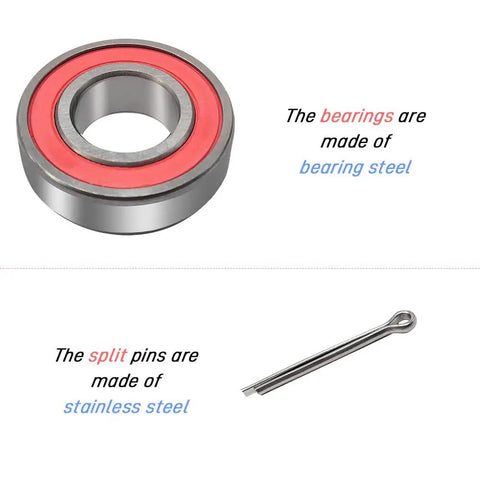 Front Wheel Hub Bearing And Seal Replacement Kit Compatible With Recon 250 And Rancher 350 ATVs featuring a bearing made of bearing steel and a split pin.