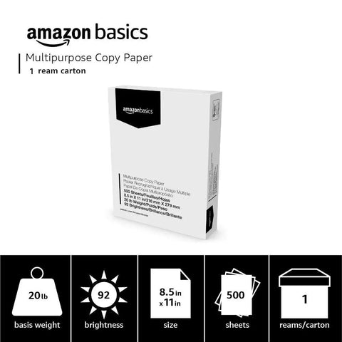 Legit Top Grade Multipurpose Copy Printer Paper 8.5 X 11 Inches 20 Lb Bond 1 ream carton with 500 sheets and 92 brightness.