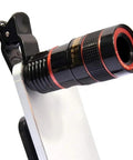 8x High Definition Monocular Telescope For Smartphones With Portable Clip And Easy Focusing Cleaning Cloth Included Ideal For Bird Watching Hunting Camping Hiking And Outdoor Adventures, black clip-on lens