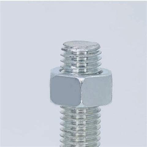 Close-up of a threaded lifter component from Badass Heavy Duty Leveling Feet 4 Pack Thick Carbon Steel Machine Legs.