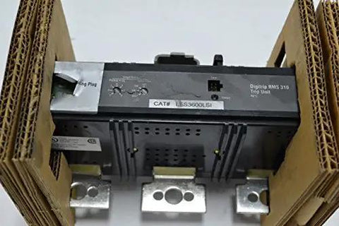 Heavy Hitter 600 Amp Circuit Breaker Trip Unit With 3 Pole Layout And 600 Volt Ac Specs shown installed in packaging.