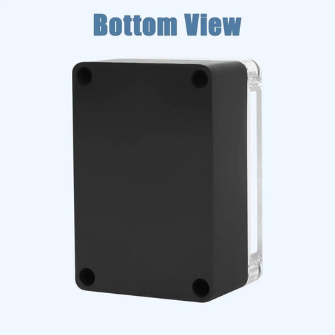 Bottom view of Rugged Outdoor Electrical Junction Box IP65 Waterproof Dustproof ABS Plastic Enclosure With Clear Cover For Electronics