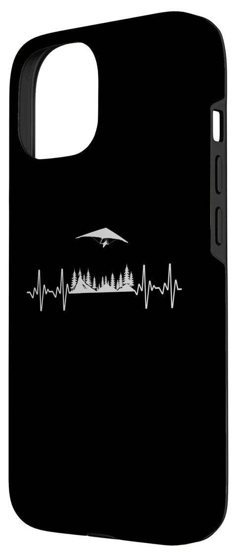 Black Hang Glider Art Phone Case For iPhone 15 That Slaps With Funny Hang Glide Vibe Protective Cover for enthusiasts