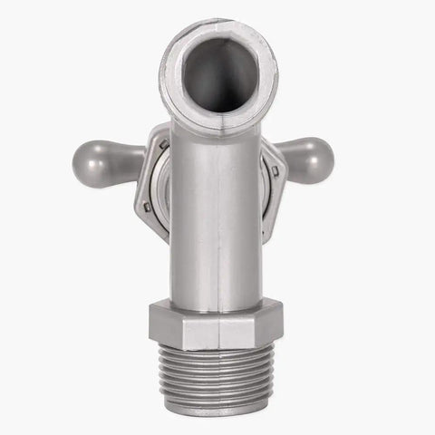 Pro Level Celcon Hose Bibb With 3/4 Inch Male Pipe Connection For Outdoor Irrigation And Garden Hoses featuring a durable grey design.