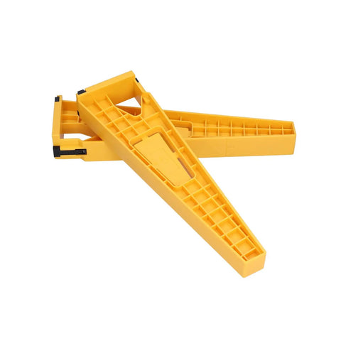 Pro Level Two Piece Drawer Slide Jig Kit For Slick Cabinet Door Alignment And Hassle Free Woodworking Setup Featuring Adjustable Mounting Brackets, yellow ABS jigs.