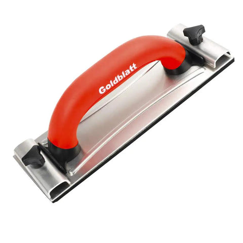 Heavy Duty Drywall Sanding Block With No Sweat Rubber Handle And Beefy Foam Cushion For Killer Wall Prep Wood Crafting Metal Buffing And Auto Body Polish Jobs, 9.5x3.1 inch, aluminum construction.