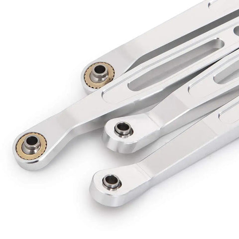 Close-up of 8 Piece Aluminum Alloy Chassis Linkage Rod Arm Set Upper And Lower Suspension Linkage For 1 By 10 Axial Wraith 90018