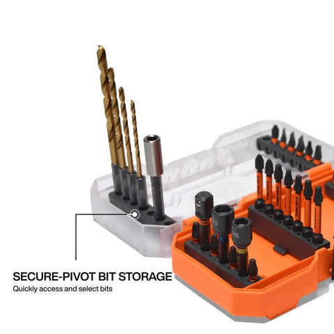 32 Piece Drill And Driver Bit Set With Titanium Coated Drill Bits And Impact Rated Driver Bits Quick Connect Shanks in MODbox case