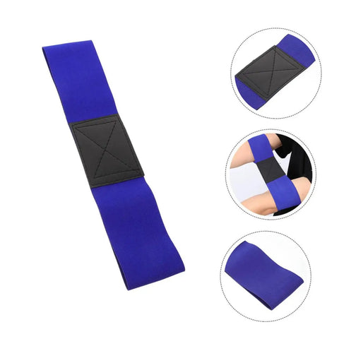 Blue Game Changing Adjustable Golf Swing Correction Belt with elbow brace sections shown, aids stance and swing for men and women.