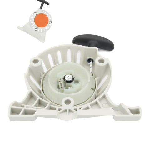 No Sweat Mower Recoil Pull Starter Assembly Featuring Rugged Plastic Pull Plate for easy installation on Stihl FS90 FS110 FS130
