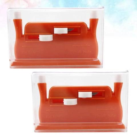 Easy Peasy Needle Threader Set Mini Double Head Plastic Threading Tools For Home And Shop No Sweat Quick Thread Guide Simple To Use Sewing Aid Great For Low Vision Compact 2 Pack For Everyday Sewing, orange plastic 2-pack in clear case