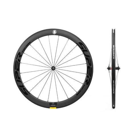 Beefy 50mm Deep Carbon Wheelset Tubeless Ready With Basalt Braking Surface EN And UCI Approved Dual Novatec Straight Pull Hubs