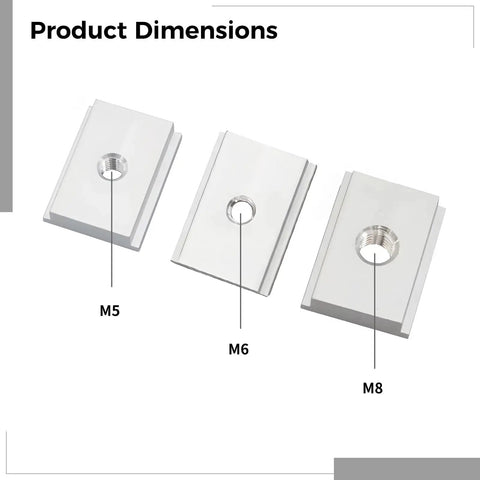 T Slot Nut Assortment Kit Featuring 30 Aluminum T Track Hardware Pieces In M5 M6 M8 Drop In Nuts Heavy Duty Fasteners product dimensions