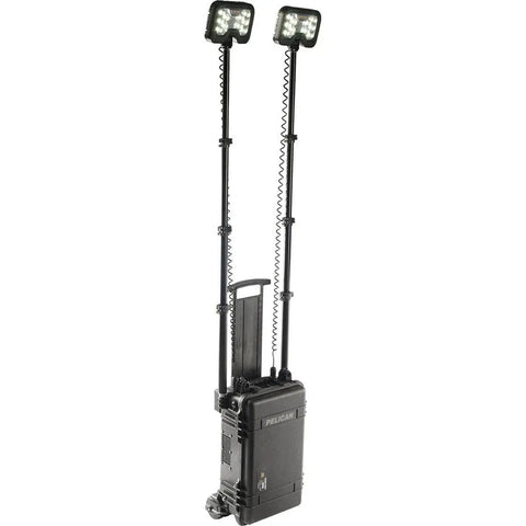 Top Tier Heavy Duty Rechargeable 6000 Lumen LED Flashlight With Dual Swivel Masts Hitting Near Six Feet for outdoor tasks.