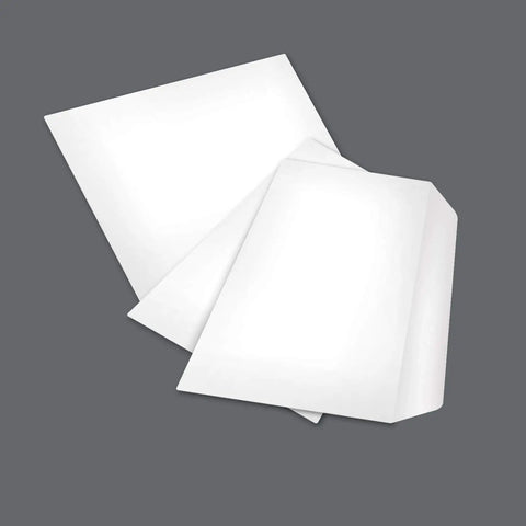 Hella Secure Size Six Self Seal Mailing Envelopes For Dropping Off Invoices And Confidential Bills No Sweat Peel Closure White Woven Paper 300 Pack Office Shipping Essentials angled view of seals.
