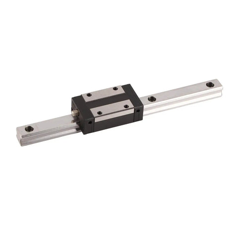 Heavy Duty Linear Guide Rail And Bearing Slider Kit With Slick Ball Bearings For Smooth 3D Printer And Cnc Motion Control two hundred millimeter long steel rail with bearing slider.