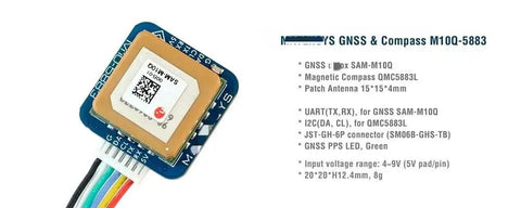 High Precision M10Q 5883 GPS GNSS and Compass Module for Racing Drones Quadcopters and Planes Long Range Navigation