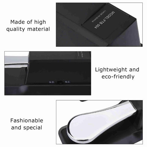 Close-up of Dope Universal Sustain Pedal for Digital Pianos and MIDI Keyboards with reverse switch, highlights material and design.
