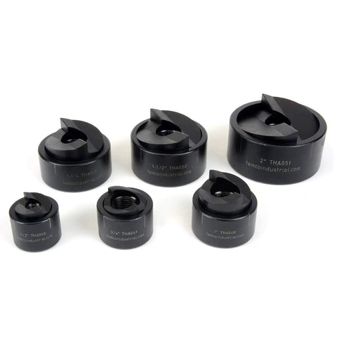 Manual Knockout Punch Driver Kit for 1/2 to 2 Inch Conduit Holes, includes 1/2, 3/4, 1, 1-1/4, 1-1/2, 2 inch punch sizes