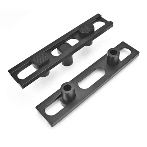 12 Piece Woodworking Planing Stop Set With 19mm Aluminum Pew Dogs Clamp Non Slip Pad And Precise Hole Alignment, top view