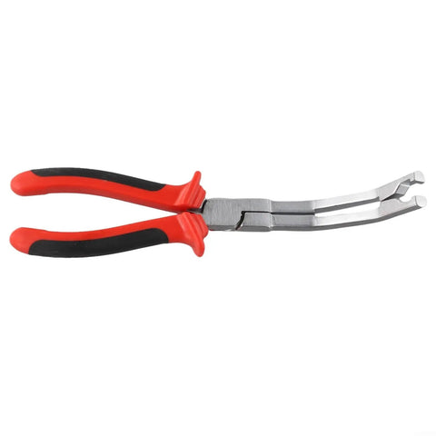 9 Inch Long Reach Hose Clamp Pliers With Flexible Wire Shaft For Diesel Engines, Tight Spaces Tool Kit A Model 0-75mm Soft Grip Handles And Effortless Removal Plus Installation Experience, red black soft grip handles, steel jaws