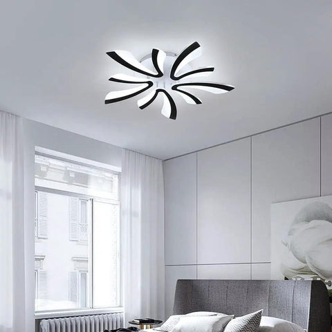 Chandelier Style Modern Ceiling Light Semi Flush Mount With Acrylic Shade Energy Efficient LED Lamp For Living Room Bedroom Dining Hallway Cool White Glow Bright Wide Coverage installed in modern bedroom