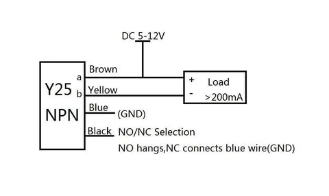 Wiring diagram for Non Contact Liquid Level Sensor Water Level Switch XKC Y25 NPN For Arduino EK1954 demonstrating connections.