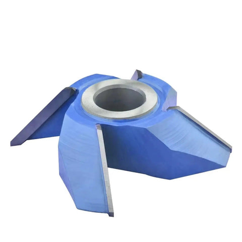 Big League Carbide Tipped Shaper Cutter Head for 45 Degree Wood Doors, 30mm bore, four wing router bit design.