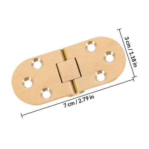 Brass Folding Table Hinge With Round Edges Heavy Duty Desk Hinge For Computer Desks And Furniture Accessories, 7 cm x 3 cm