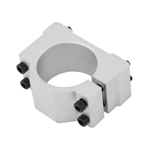 Heavy Duty Spindle Motor Mount Bracket Clamp Cast Aluminum Sturdy Upgrade For Cnc Engraving Machine 52Mm with black screws.