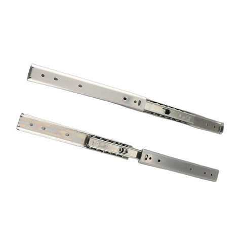 Two Pack 8 Inch Drawer Slides With Full Extension Ball Bearing Runners Heavy Duty Cold Rolled Steel Side Mount Hardware For Gaming Cabinets And Electronics Smooth Silent Glide, open and closed