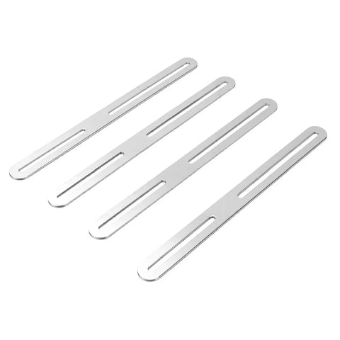 Stainless Steel Flat Mending Plate 4 Pack With Single Slot Adjustable Repair Brackets Smooth Brushed Finish