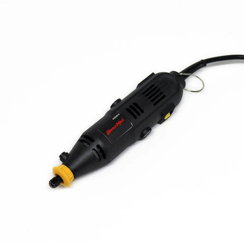 40-Piece Rotary Tool Kit With Variable Speed 8,000 To 30,000 RPM, 120V Corded, handheld black rotary tool close-up