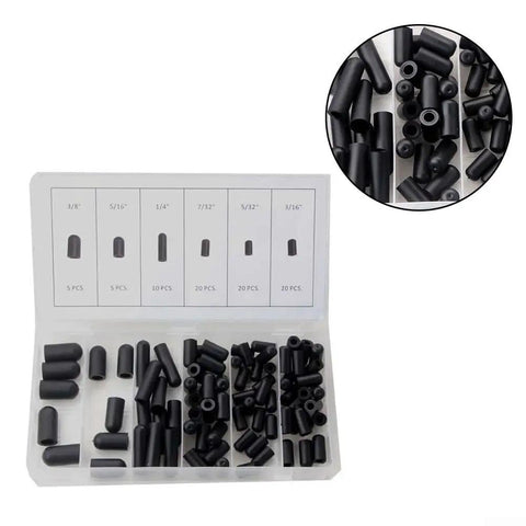 Super Cool 80-Piece Rubber Vacuum Line Cap Assortment With Six Sizes Of Hose Ends For Carburetor Manifold Automotive And High Temp Sealing Blocks For Tough Engine Bay Jobs, 80-piece kit