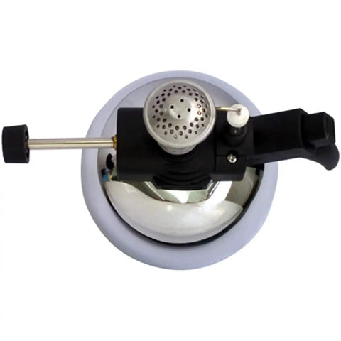 Top view of Portable Outdoor Camp Stove With High Flame For Quick Boil And Cook On The Go About 37 Grams Gas Capacity Reaches Up To 1300 Degrees Celsius