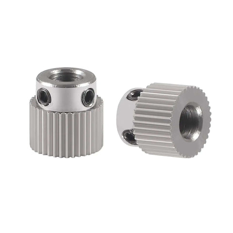 Stainless Steel Extruder Drive Gear Set 36 Teeth, Beefed Up 3D Printer Replacement Parts For Ender 3 Series And CR10 Line, close-up view