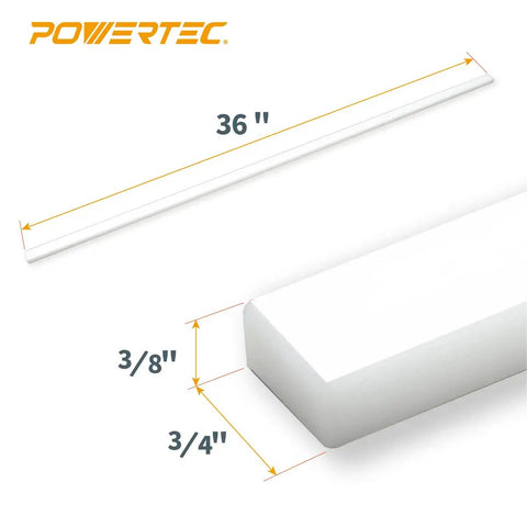 Heavy Duty 36 Inch Hdpe Miter Bars 2 Pack Fits Standard 3 4 By 3 8 Inch Slots, showcasing dimensions of 36", 3/8", and 3/4".