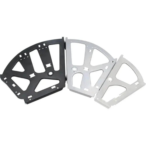 Rock Solid Stainless Steel Double Pack Furniture Hinges Slick Motion Swivel For Foldable Shoe Rack Cabinet Shelves Drawer Hardware, set of two in silver and black.