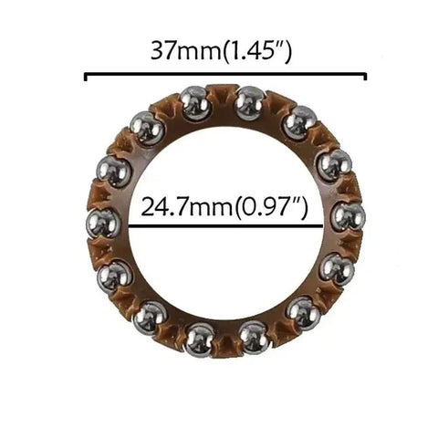 Kickstart Your Ride With Built Tough Steering Head Stem Bearing Ring Kit For CRF 50cc 90cc 125cc 250cc showing a brown steel bearing ring with dimensions.