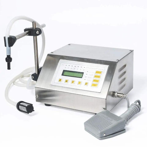 No Fuss Automatic Digital Liquid Filling Machine With Plug And Play Controls For 5ml To 3500ml Bottles on a white background.