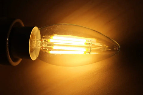 Dimmable E14 LED Bulbs 110V 400LM 40W Equivalent Warm White 3000K Clear Glass C35 Torpedo Bulb in use