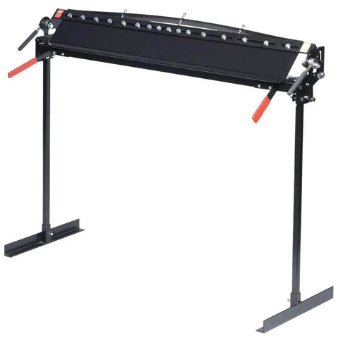 Front view of MB48B 48 Inch Pan Style Mini Brake for portable on the job pans and large components, 135 degree bends in 22 gauge galvanized steel.