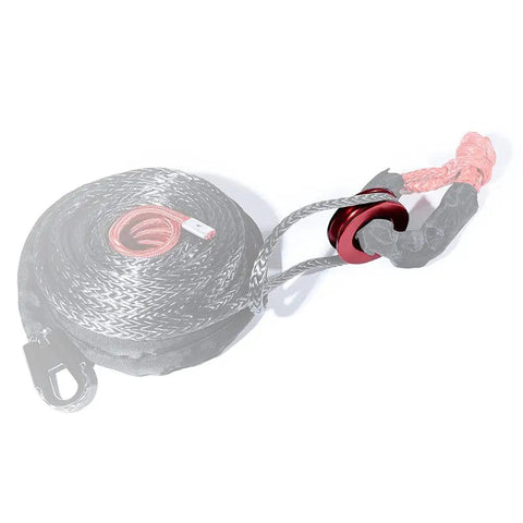 Heavy Duty Synthetic Soft Shackles With Black Red Protective Sleeve Four Pack Plus Two Recovery Rings 38000 Lbs Shackles And 41000 Lbs Rings