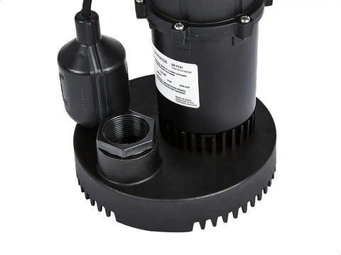 Half Horsepower Thermoplastic Submersible Sump Pump With Tethered Float Switch, heavy duty top suction debris strainer