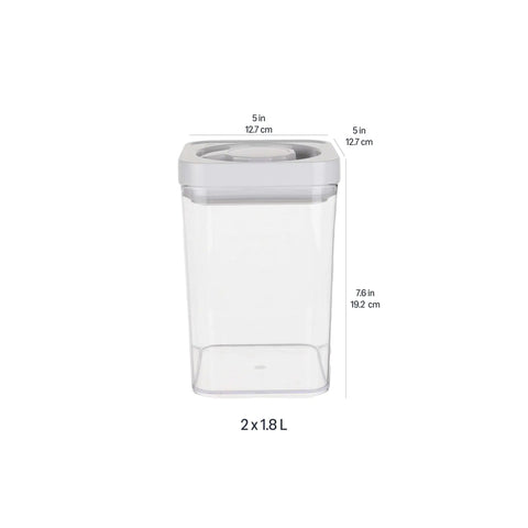 Keeping Your Pantry Crisp With This Straight Up Durable 10 Piece Square Food Storage Container Set BPA Free Dishwasher Safe Twist Lock Design, 2L Container
