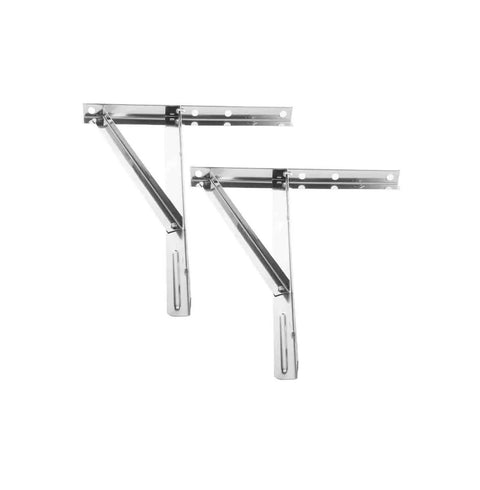 Stainless Steel Outdoor Air Conditioner Bracket 1 Pair Heavy Duty Weatherproof Wall Mount with installation screws, side view