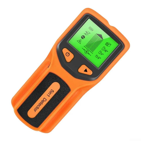 5-in-1 Stud Finder Wall Scanner with LCD Display for Wood Metal AC Wire Detection Deep Scan up to 2.36 Inch(Orange) shown from top