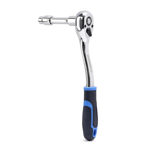 Ratchet wrench from 168-Piece Socket Wrench Auto Repair Tool Set In A Plastic Toolbox Case, grab-and-go DIY hand tool kit.